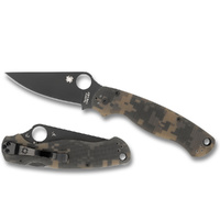Spyderco Para Military 2 G-10 Camo - Plain Black Blade Folding Knife , YSC81GPCMOBK2