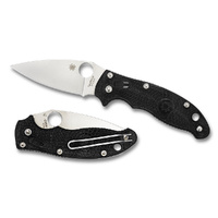 Spyderco Manix 2 Lightweight Black - Plain Blade Folding Knife , YSC101PBK2