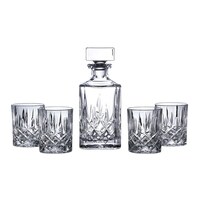 New Royal Doulton Square Spirit Crystalline Decanter Set , Decanter & 4 Tumblers