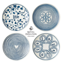 New Royal Doulton 21cm Blue Love Plate Set of 4 , 4pc