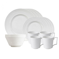 Wedgwood Intaglio 16pc Dinner Set of 16 , White
