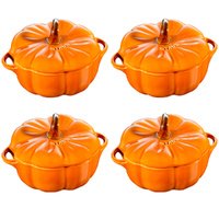 Staub Enamelled Pumpkin Cocotte 0.5L - Set of 4