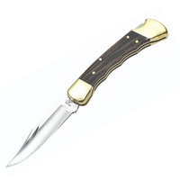 Buck Knives Folding Hunter with Grooved Handle Woodgrain , 110BRSFG