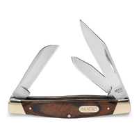 Buck Knives Stockman 3 Blade Pocket Knife with Woodgrain Handle, 371BRS