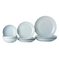 Royal Doulton Gordon Ramsay 12pc Dinner Stoneware Set of 12 , Maze Blue