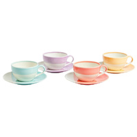 Royal Doulton 1815 Bright 4 Piece Cappuccino & Saucer Set , 256ml Mixed