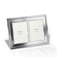 Wedgwood Vera Wang Grosgrain Silver Giftware Double Frame 5"x7"