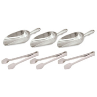 Trenton Candy Bar Serving 6 Piece Set , 3 Scoops + 3 Sugar Tongs