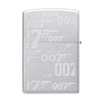 Zippo Windproof Lighter James Bond Gun Logo Satin Chrome