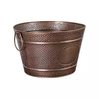 Moda Round Beverage Tub Antique Copper with Pebble Pattern 350x220mm
