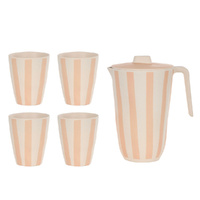 Davis & Waddell Saltara Bamboo Fibre 1.7L Jug & 4pc Tumblers 450ml Brown