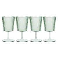 Davis & Waddell Saltara Plastic Wine Glasses 300ml Green Set of 4