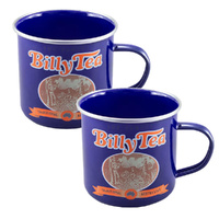 Rojo Billy Tea Enamel Mug 450ml Set of 2