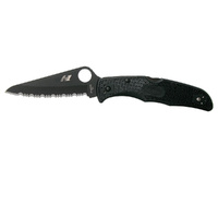 Spyderco Pacific Salt Black Serrated Pocket Knife YSC91SBBK