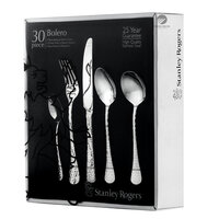 STANLEY ROGERS 30 PIECE STAINLESS STEEL BOLERO CUTLERY SET 30PC