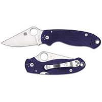 SPYDERCO PARA MILITARY 3 G-10 DARK BLUE S110V PLAIN BLADE FOLDING KNIFE C223PCBL