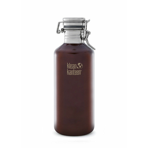 KLEAN KANTEEN CLASSIC GROWLER 40oz BPA FREE SWIG LOK CAP WATER BOTTLE - AMBER