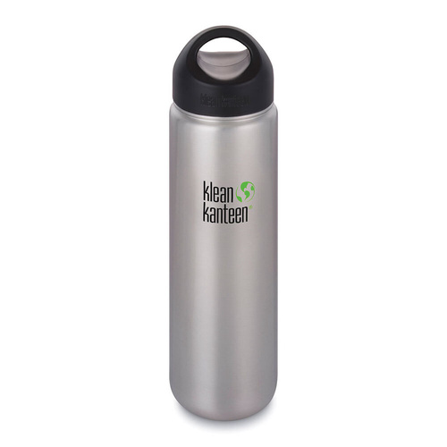 NEW KLEAN KANTEEN 27OZ 800ML WATER BOTTLE WIDE MOUTH LOOP CAP BRUSHED STAINLESS
