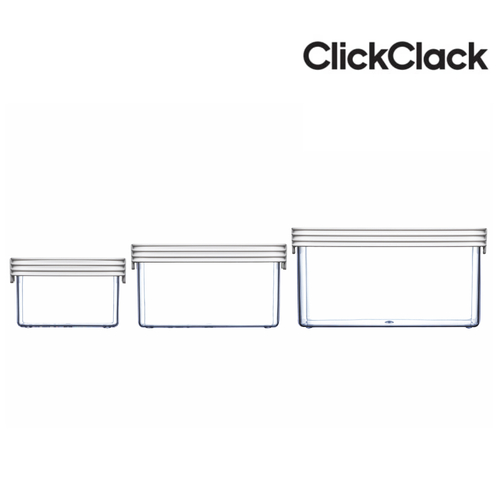 New CLICKCLACK 3 Piece Basic Small Box Set Air Tight Containers 3pc
