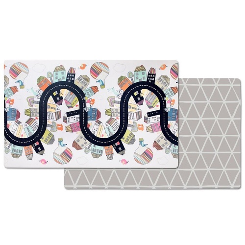 Skip Hop Doubleplay Reversible Kids Baby Play Mat , Vibrant Village & Sketch Triangle 