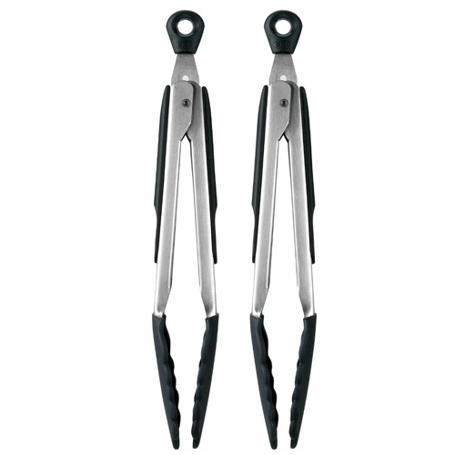  OXO Good Grips Kitchen Tongs with Silicone Head 9" / 23cm Soft Grip , 2 Pack