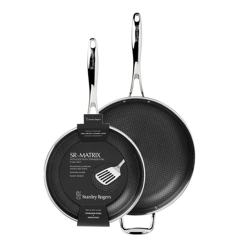 New Stanley Rogers Matrix 26cm & 32cm Frypan Non-Stick Suits Induction , 2pc