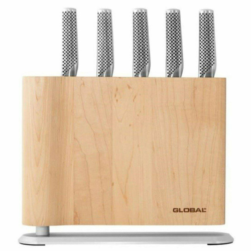 Global Knives UKU 6pc Knife Block Set 6 Piece - Maple