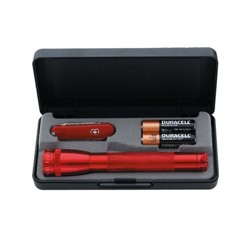 MAGLITE 2AA FLASHLIGHT RED + SWISS ARMY KNIFE VINTAGE FREE POSTAGE 85960