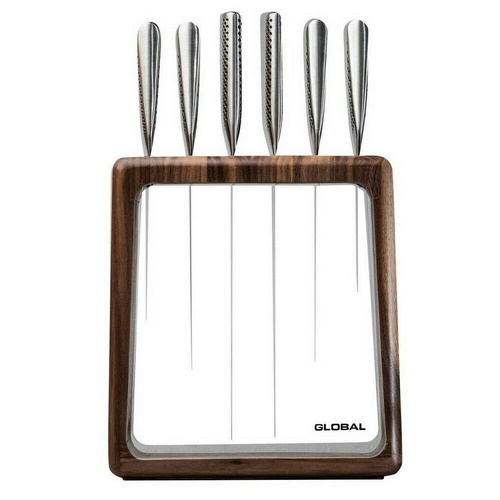Global Hashira Walnut 7 Piece Knife Block Set 7pc