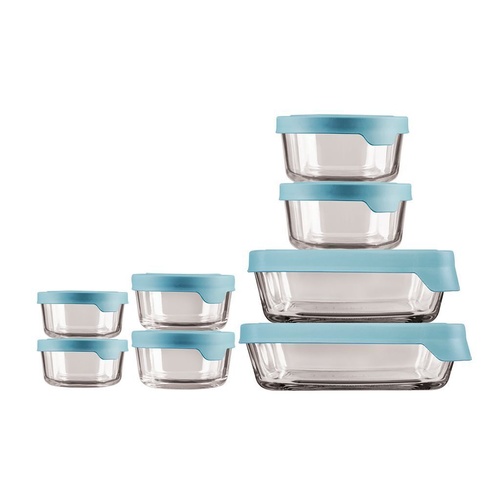 Anchor Hocking 8 Piece Kitchen Glass Storage Container Set - 8pc