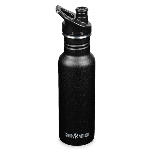 Klean Kanteen Classic Narrow 18oz 532ml Bottle W/ Sport Cap - Black