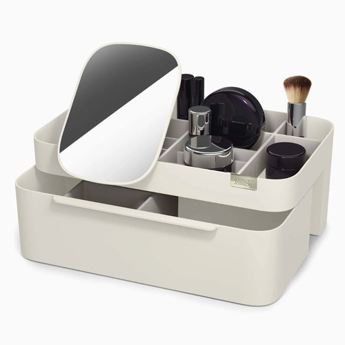 Joseph Joseph Viva Large Cosmetic Organiser with Removable Mirror - Shell