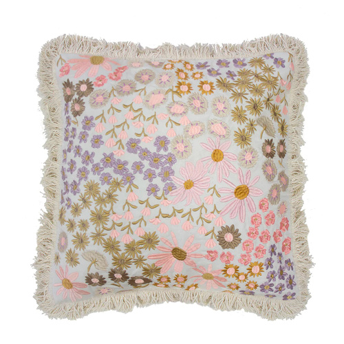 Bambury Millie 50 x 50cm Embroidered Floral Square Cushion 