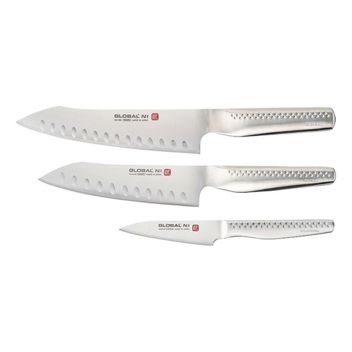Global Ni 3 Piece Knife Set - Paring & Vegetable & Cooks 3pc