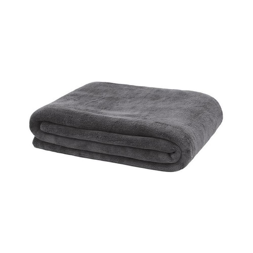 Bambury Microplush Throw Rug 130 x 170cm - Charcoal