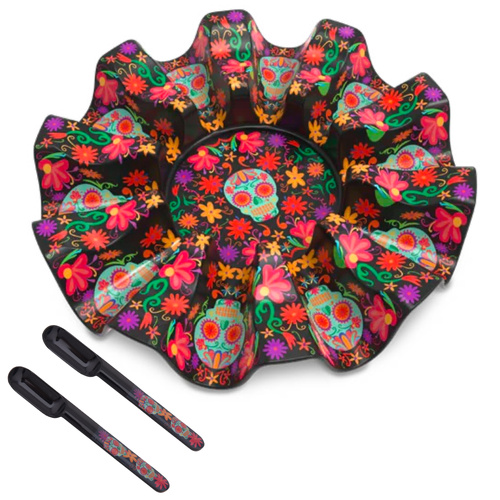 Prepara Carousel Taco Holder Stand + Taco Spoon Set of 2 - Day of The Dead 