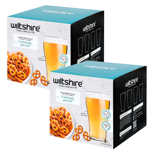 Wiltshire Salute 425ml Beer Glasses - Set of 8