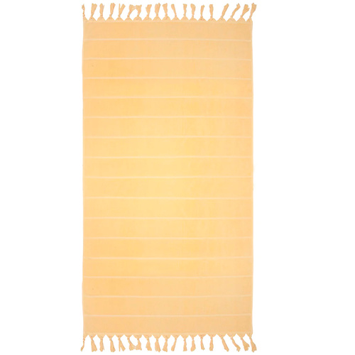 Bambury Santorini Beach Towel  , Custard 90 x 170cm , Made in Turkey