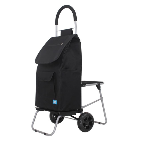 Handy Trolley 3-in-1 With Seat 40L - Black