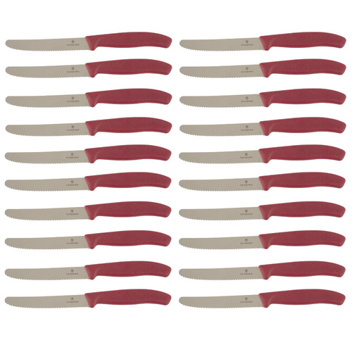 Victorinox Steak and Tomato Knife 11cm Wavy Edge - Set of 20 - Mystery Mulberry