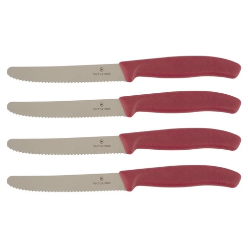 Victorinox Steak & Tomato 11cm Knife Pistol Grip Set x 4 Knives - Mystery Mulberry