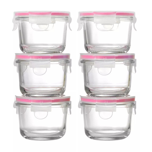 Glasslock Baby 6 Piece Round 165ml Food Container Set 28093