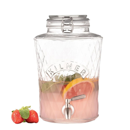 Kilner Diamond Drink Dispenser W/ Stainless Steel Tap - 5L
