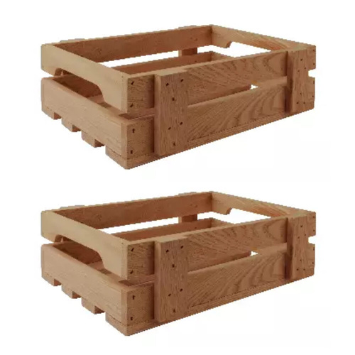 Athena Brooklyn Jersey Crate 30 x 20 x 90cm Acacia Wood - Set of 2