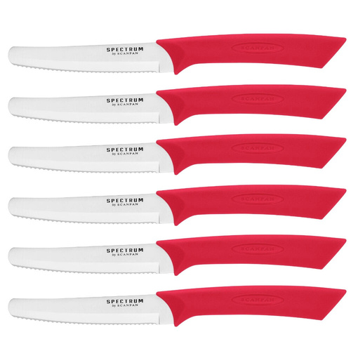 Scanpan Spectrum 6 Piece Steak Knife Set -  Red
