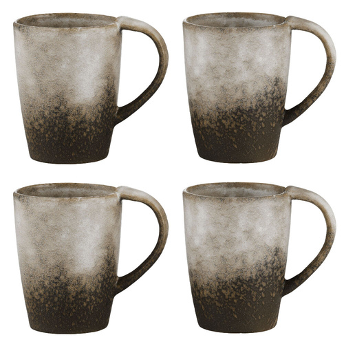 Grand Designs Dusk Stoneware Mug 300ml Cream & Brown - 4 Piece Set