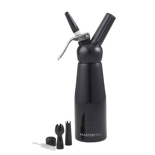 MasterPro 500ml Cream Whipper With 3 Nozzles Black