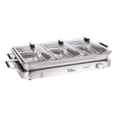 Davis & Waddell 3 in 1 Bain Marie & Warming Tray Stainless Steel - 66x36x17cm
