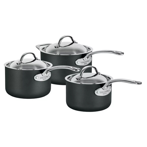 Chasseur Cinq Etoiles Hard Anodised 3 Piece Saucepan Set 