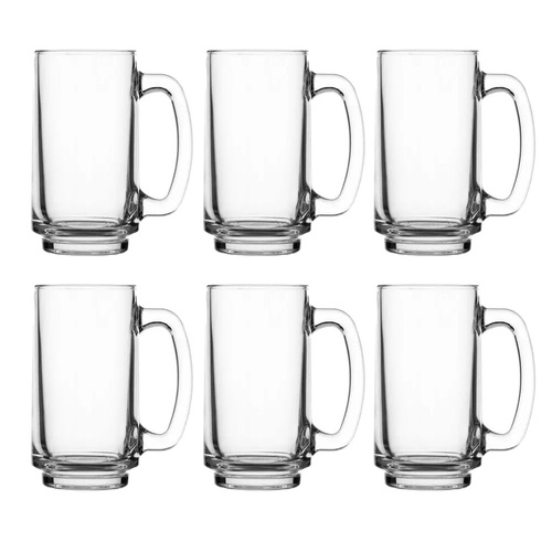 Crown Playboy 355ml Glass Beer Mug - Set of 6
